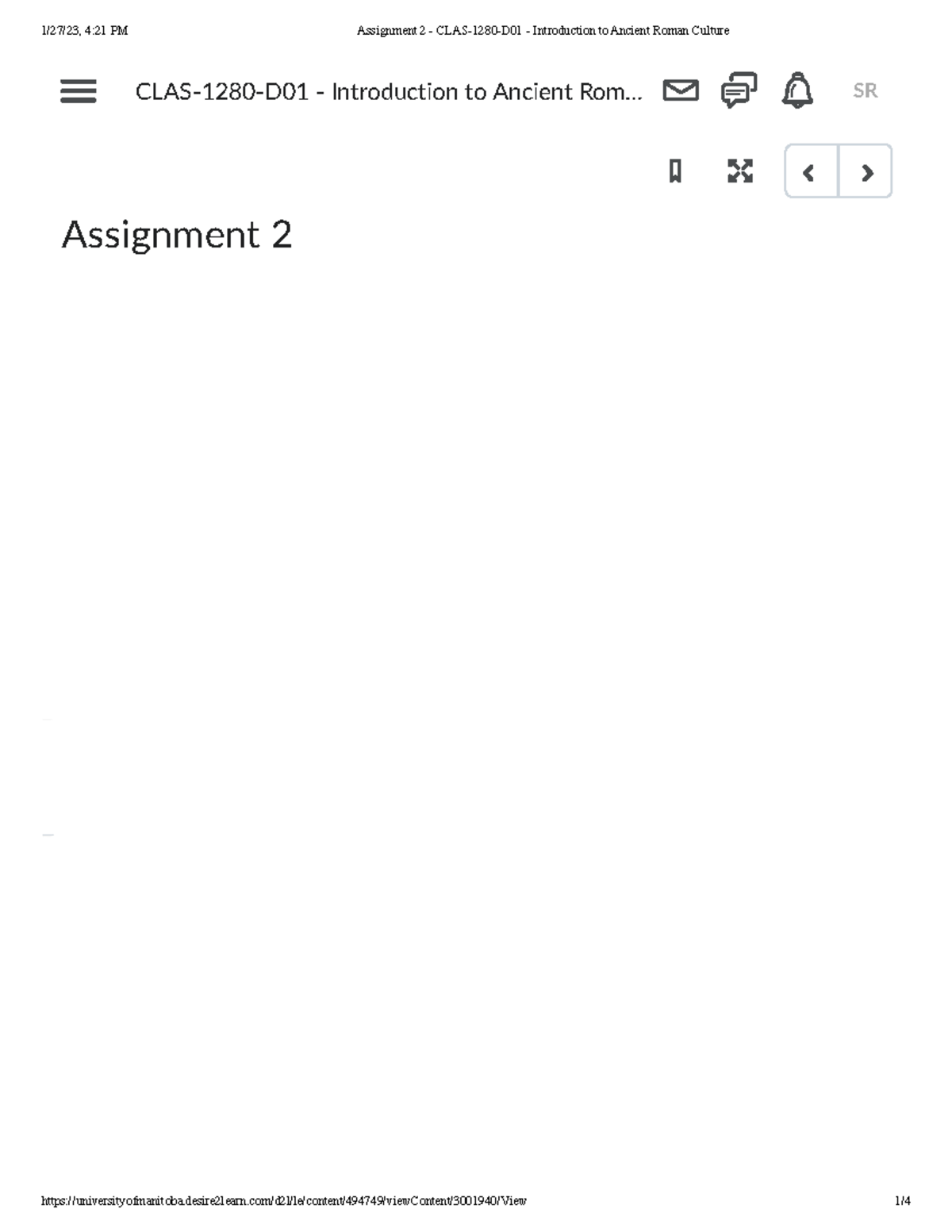 Assignment 2 Clas 1280 D01 Analyzing Augustan Propaganda In Rome