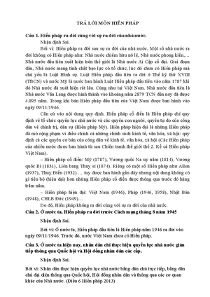 [Solved] Hin php 1946 Vit Nam ch bao gm cc qui nh c bn v t chc nh nc ...