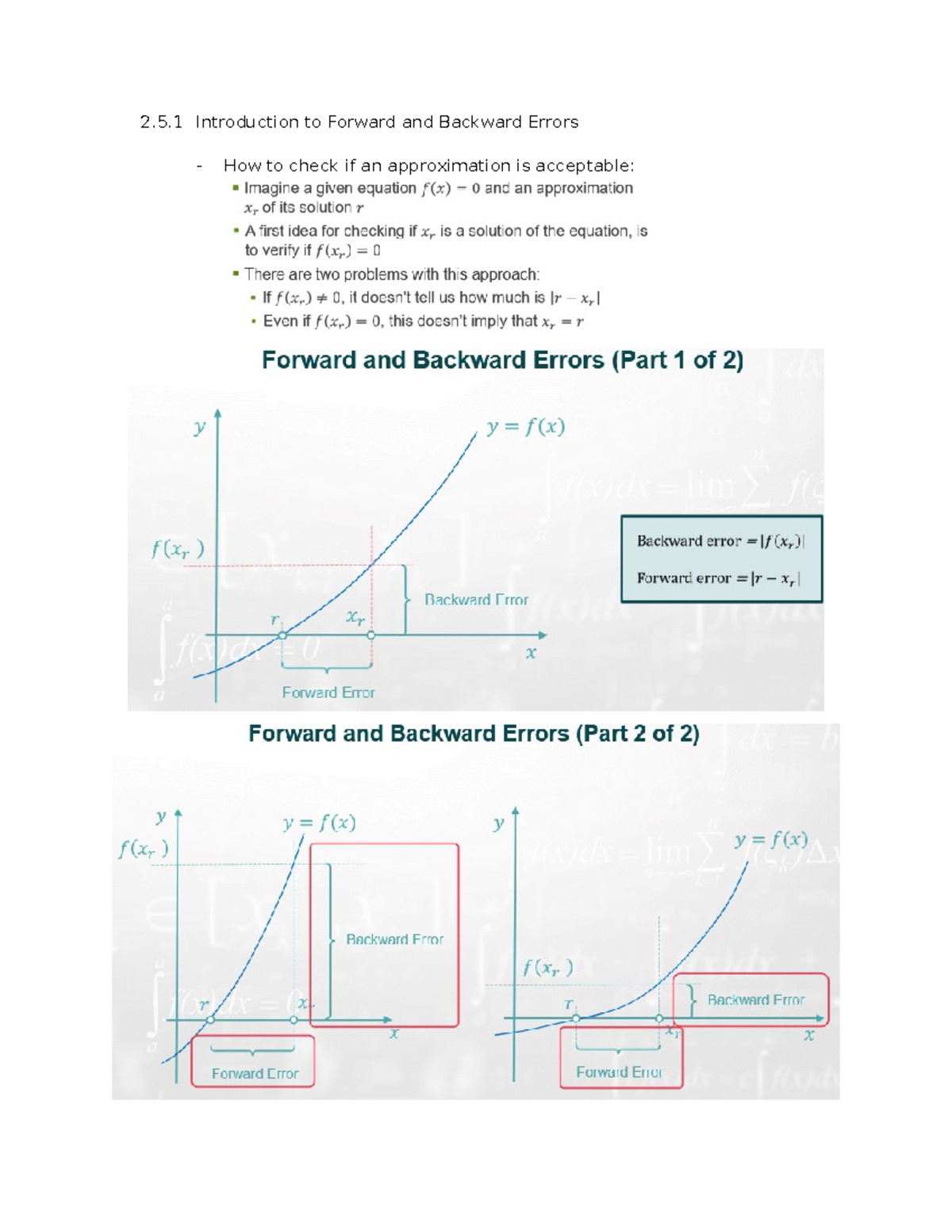Lesson 2.5 - Forward and Backward Errors - 2.5 Introduction to Forward ...