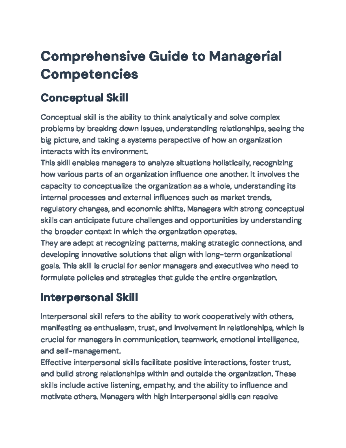 Comprehensive Guide to Managerial Competencies and Skills Analysis ...