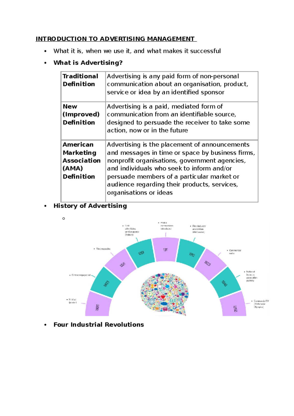 Introduction to Advertising Management: Week 1 Overview - Studocu