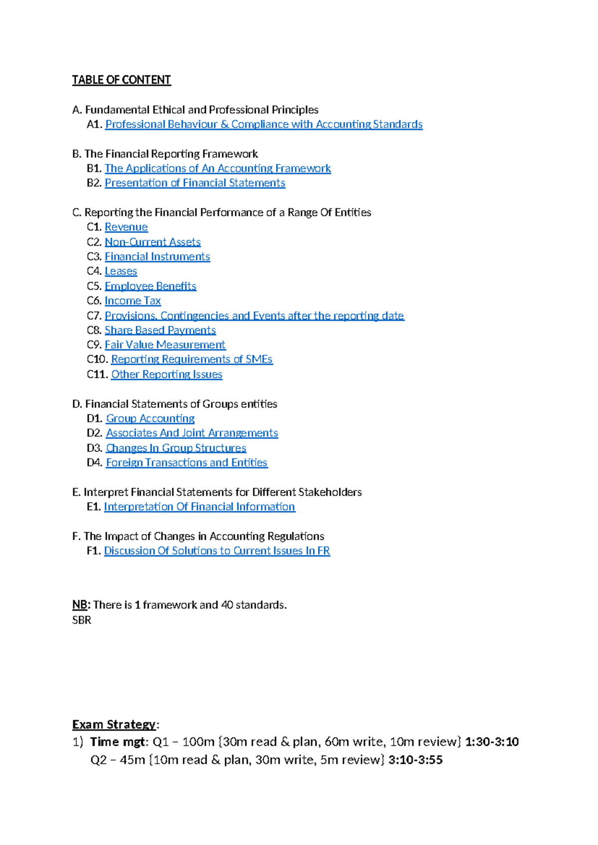 SBR Exam Notes: Ethical & Professional Standards in Financial Reporting ...