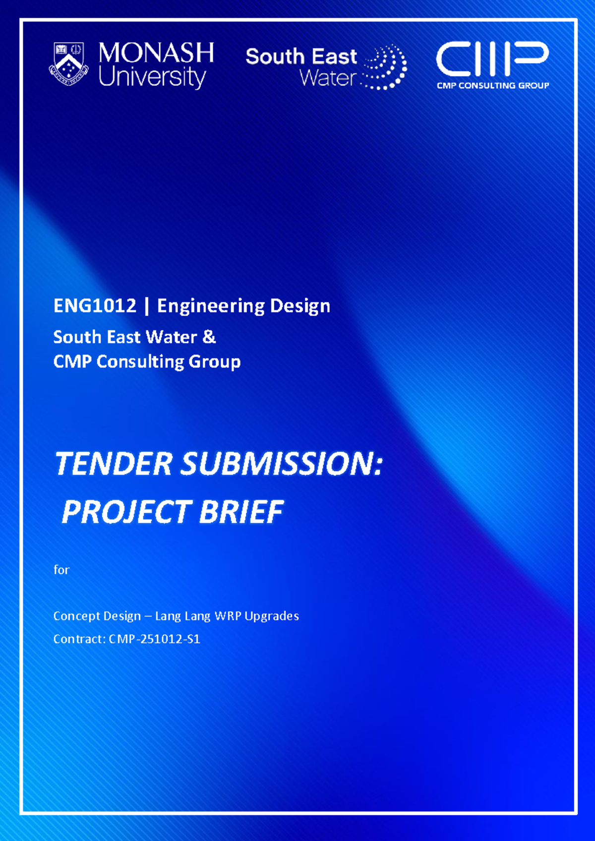 CMP-ENG1012 Project Brief: Lang Lang WRP Concept Design 2025 - Studocu