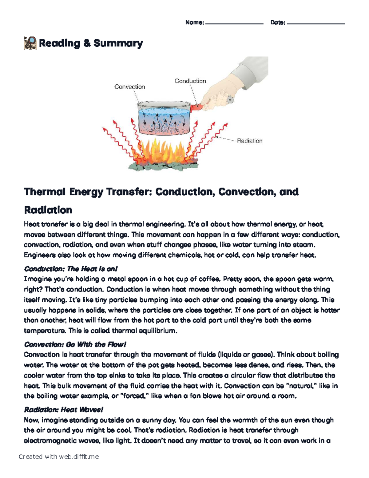 Heat Transfer: Conduction, Convection, and Radiation Summary - Studocu