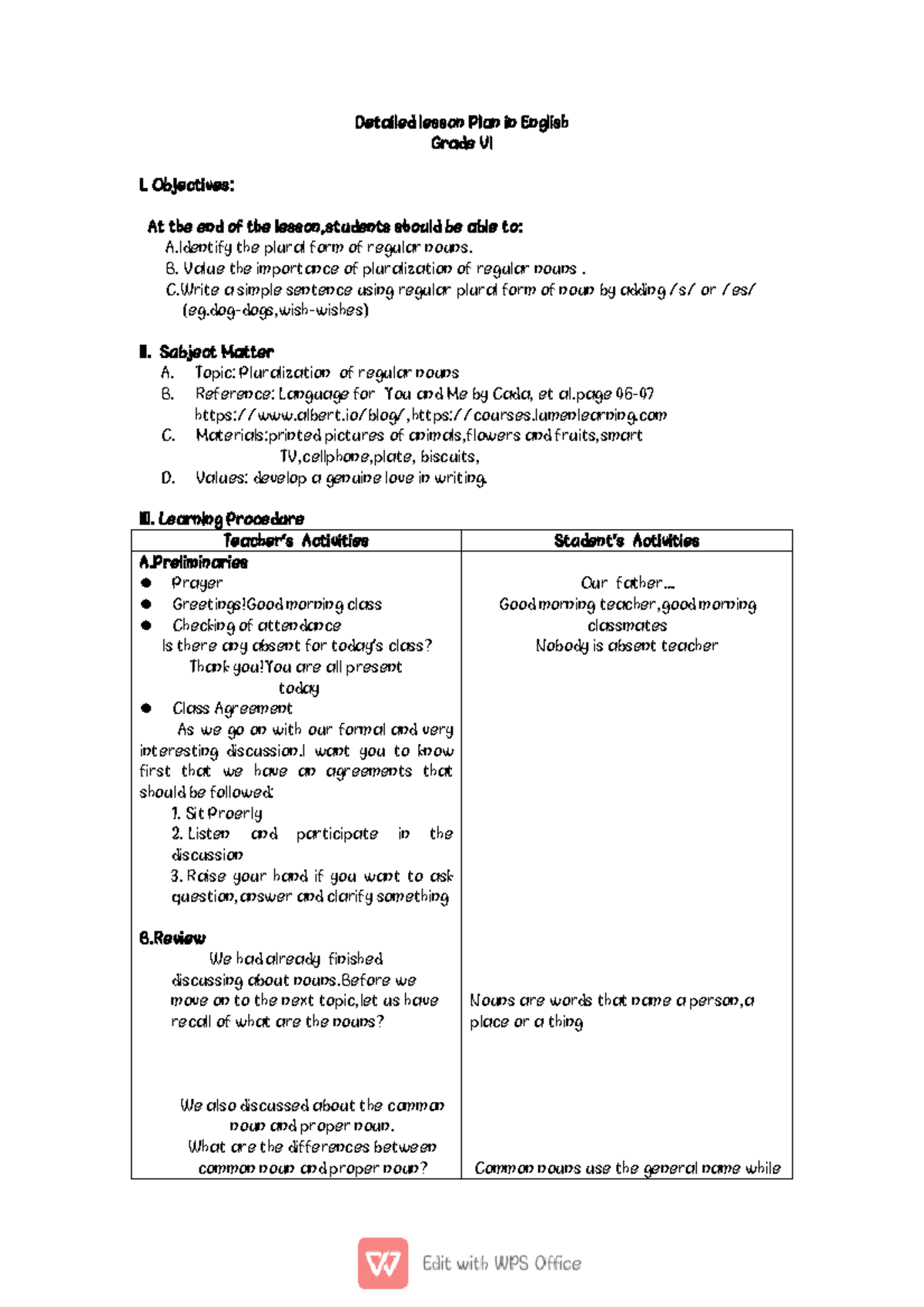 DLP cristyteoxon - DLP - Detailed lesson Plan in English Grade VI I ...