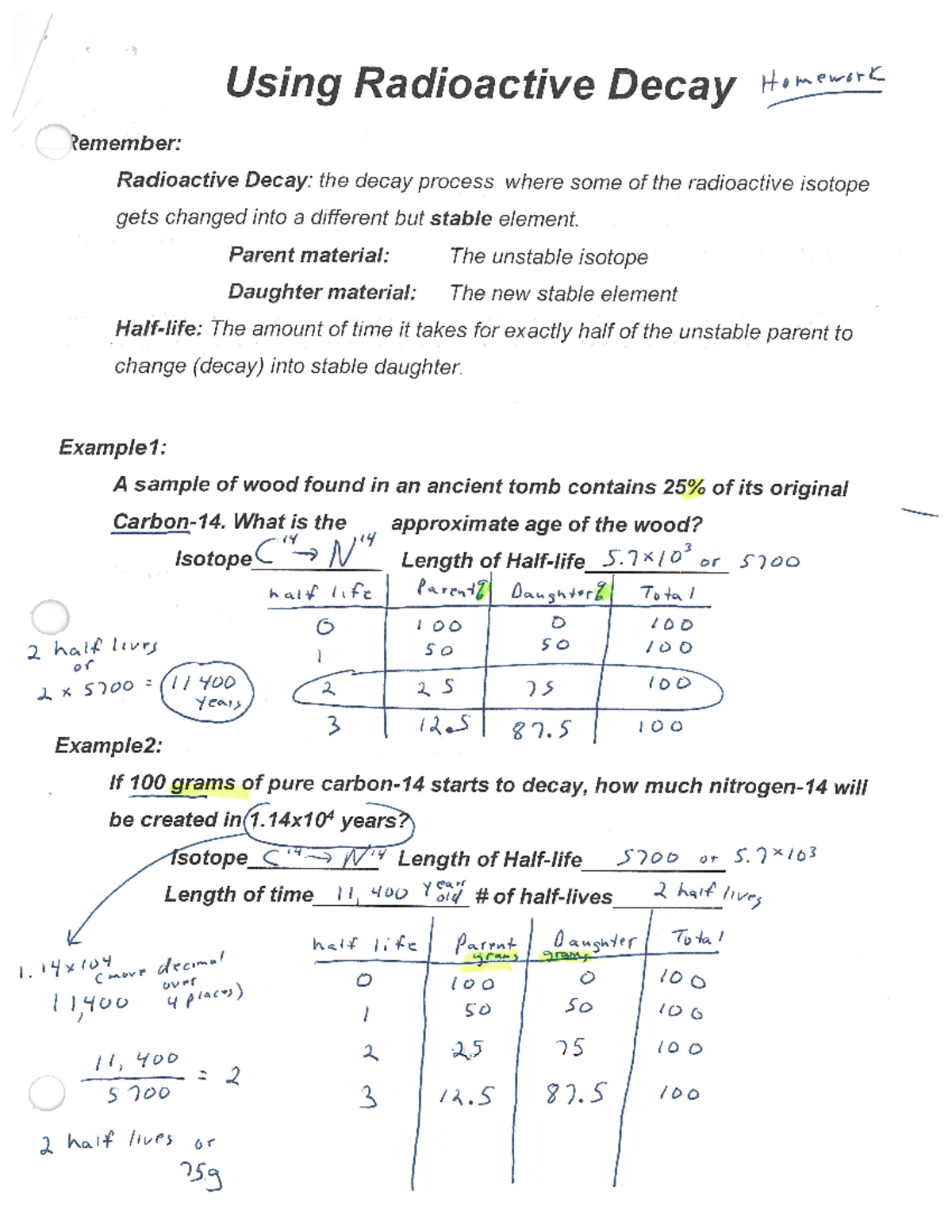 Radioactive Decay Homework: Understanding Isotopes and Radiometric ...