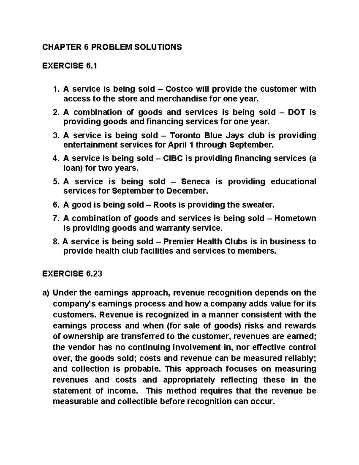 Chapter 6 Problem Solutions: Revenue Recognition Exercises - Studocu