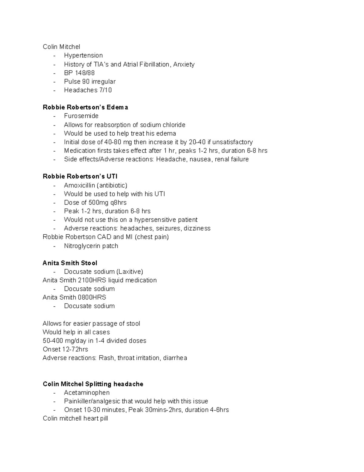 SPOT Test: Pharmacology Notes on Edema, UTI, CAD, and Treatments - Studocu