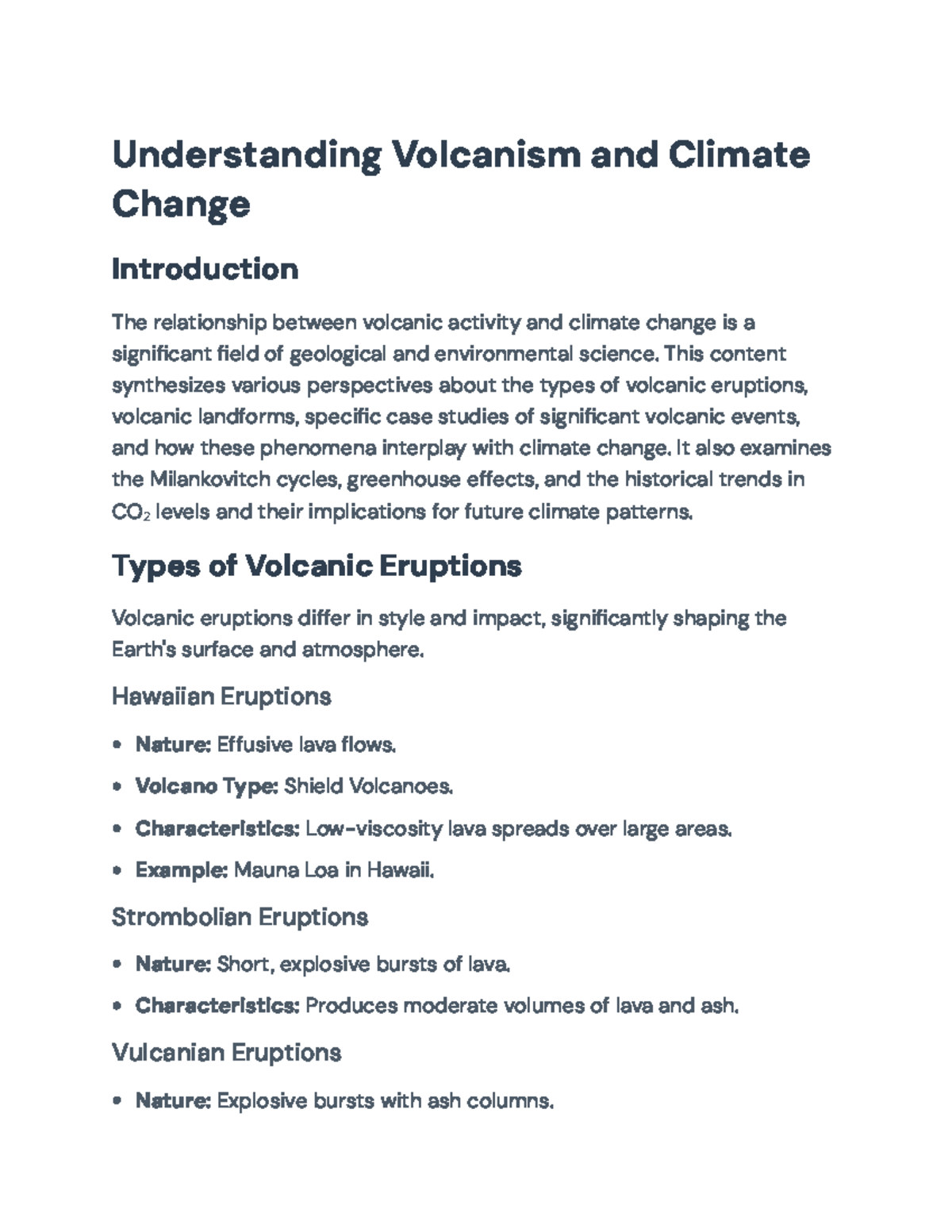 Understanding Volcanism and Climate Change: Types, Impacts, and Cases ...