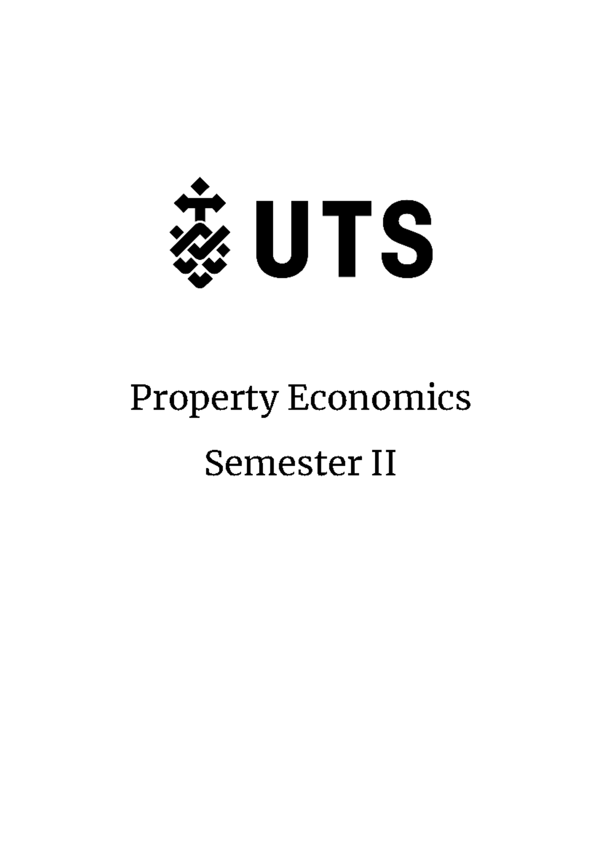 Property Economics Semester 2 - Property Economics Semester II (16632 ...