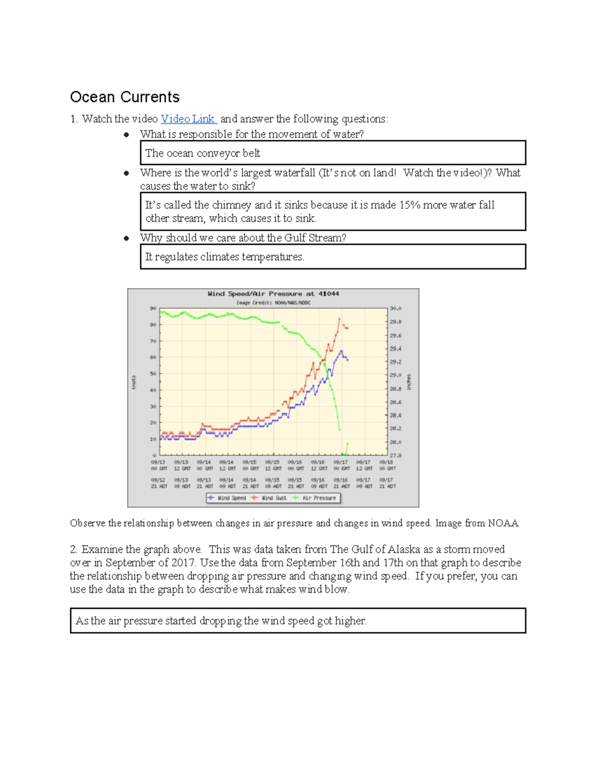 Ocean Currents Q&A - Study Guide for Marine Science 101 - Studocu