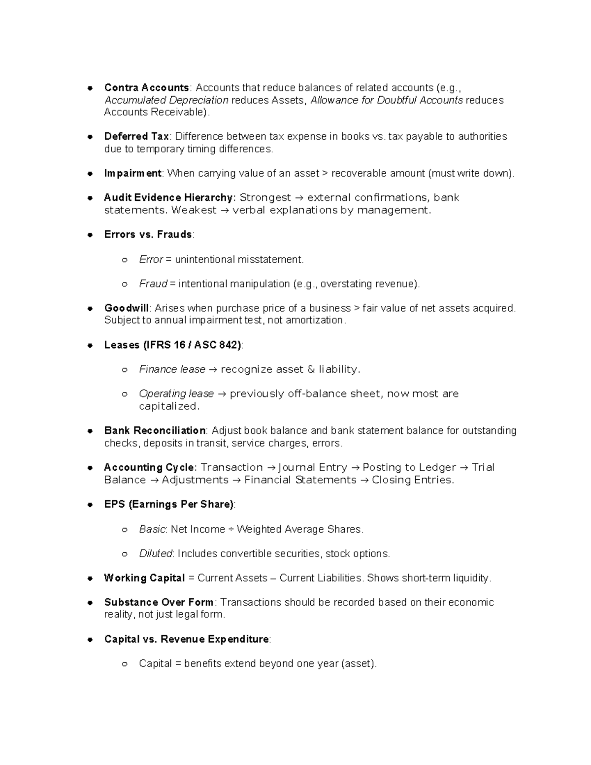 Accounting Concepts and Principles Overview (ACCT 101) - Studocu
