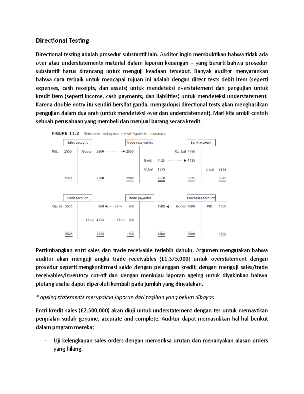 Audit 2 - Chapter 11 Directional Testing & Substantive Programmes - Studocu