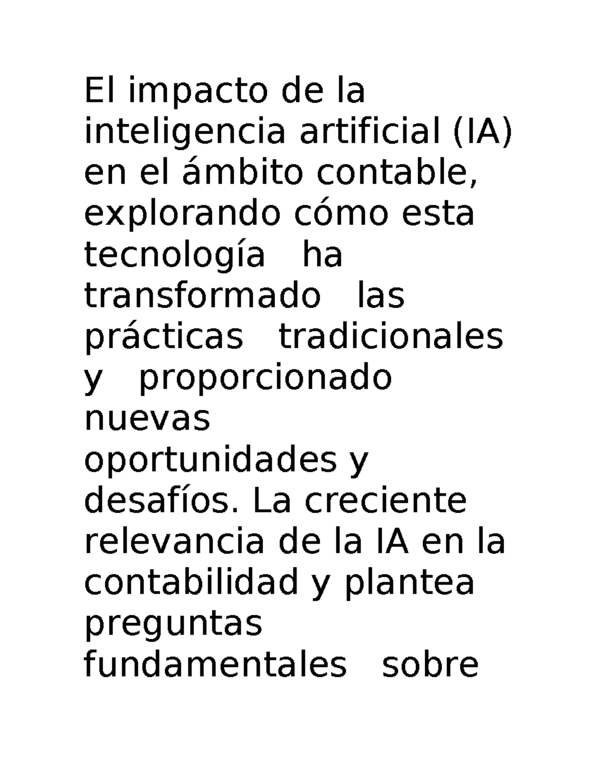 El impacto de la IA en Area de Contabilidad - El impacto de la ...