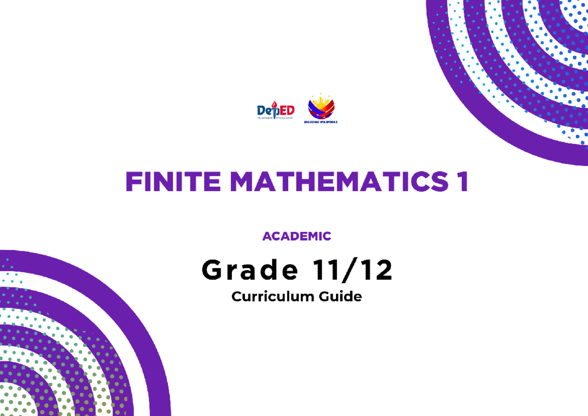 Finite Mathematics 1 - Curriculum Guide and Learning Outcomes - Studocu