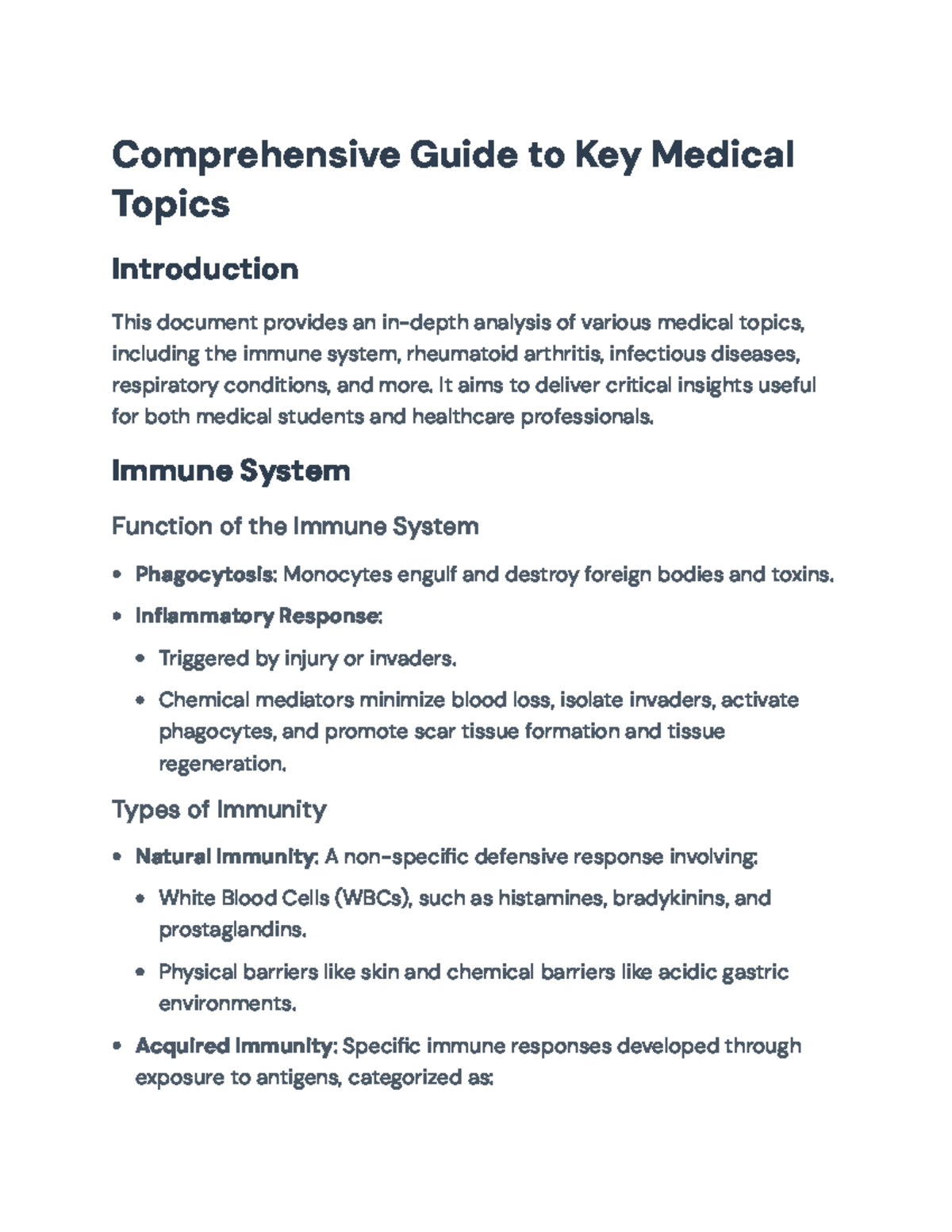 Comprehensive Medical Topics Overview for Students and Professionals ...