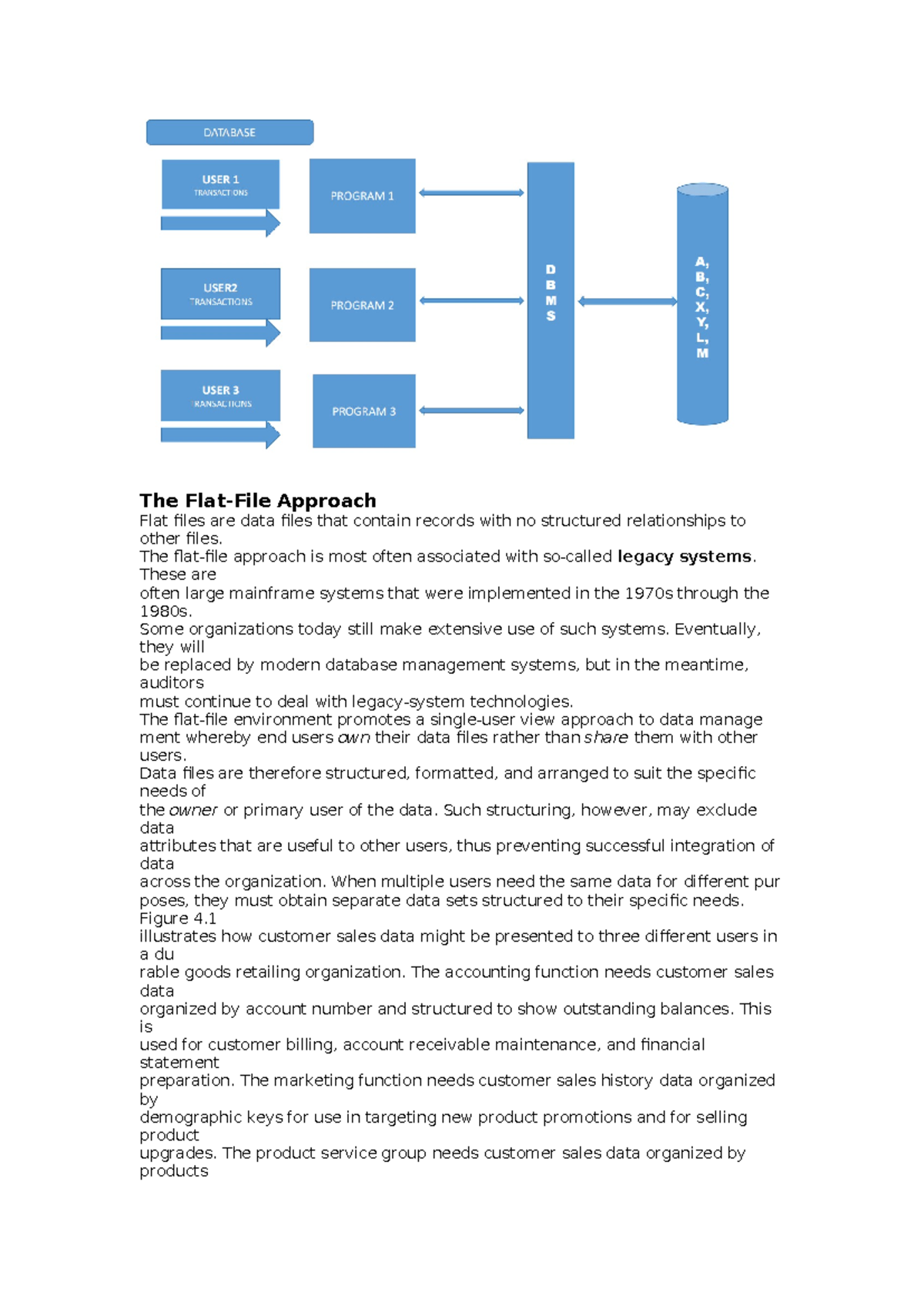 The Flat - practicing material - The Flat-File Approach Flat files are ...