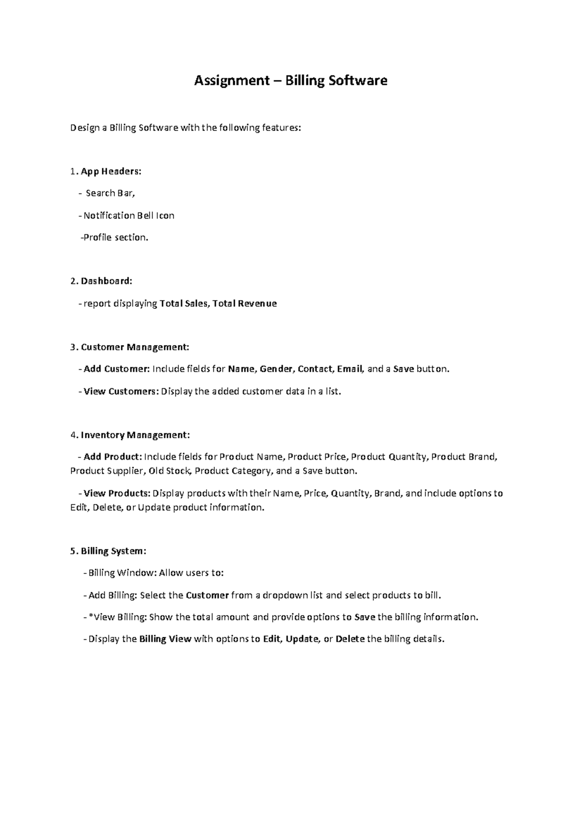 CS101 Machine Assignment: Design of a Billing Software System - Studocu