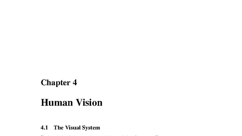Chapter 4: Human Vision - Understanding the Visual System - Studocu
