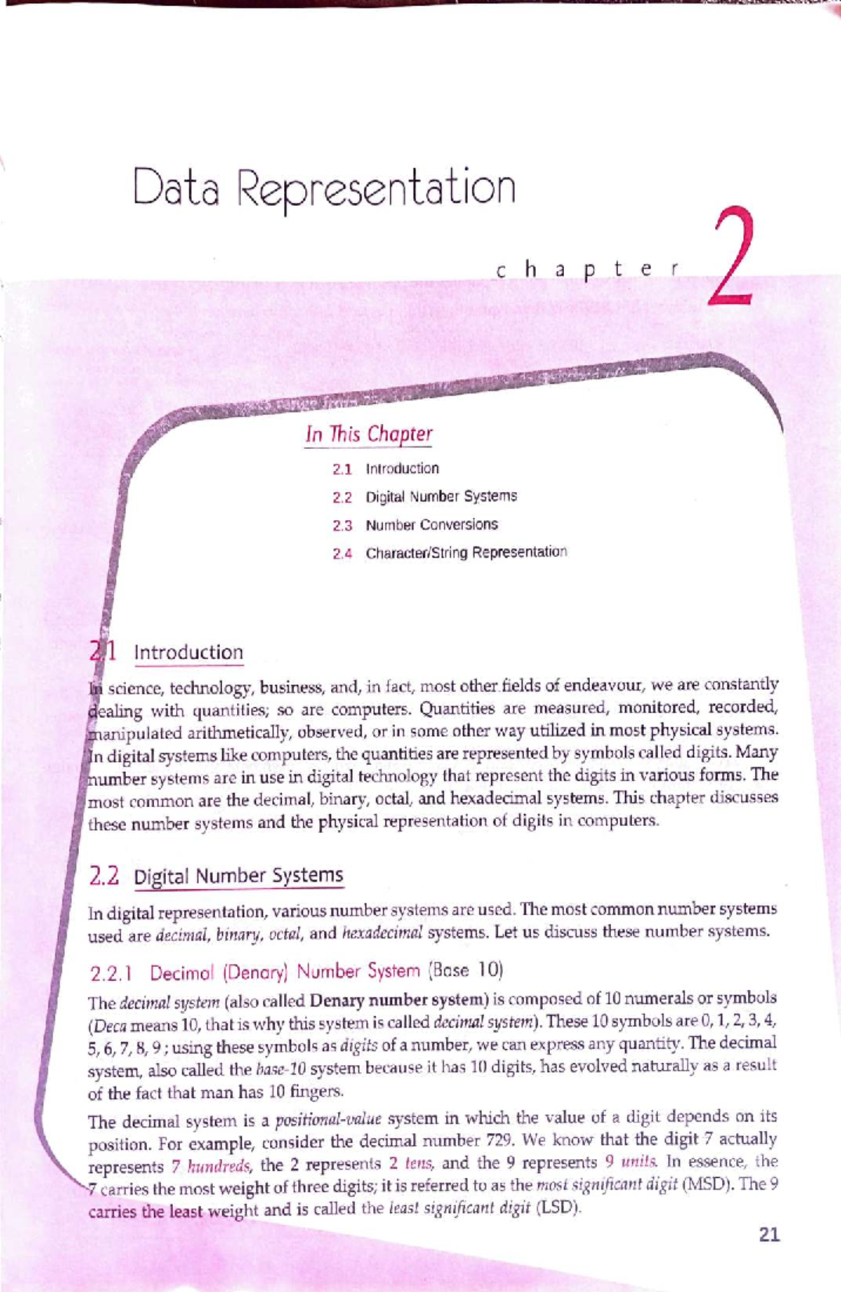Ch-2: Data Representation in Digital Systems - Studocu