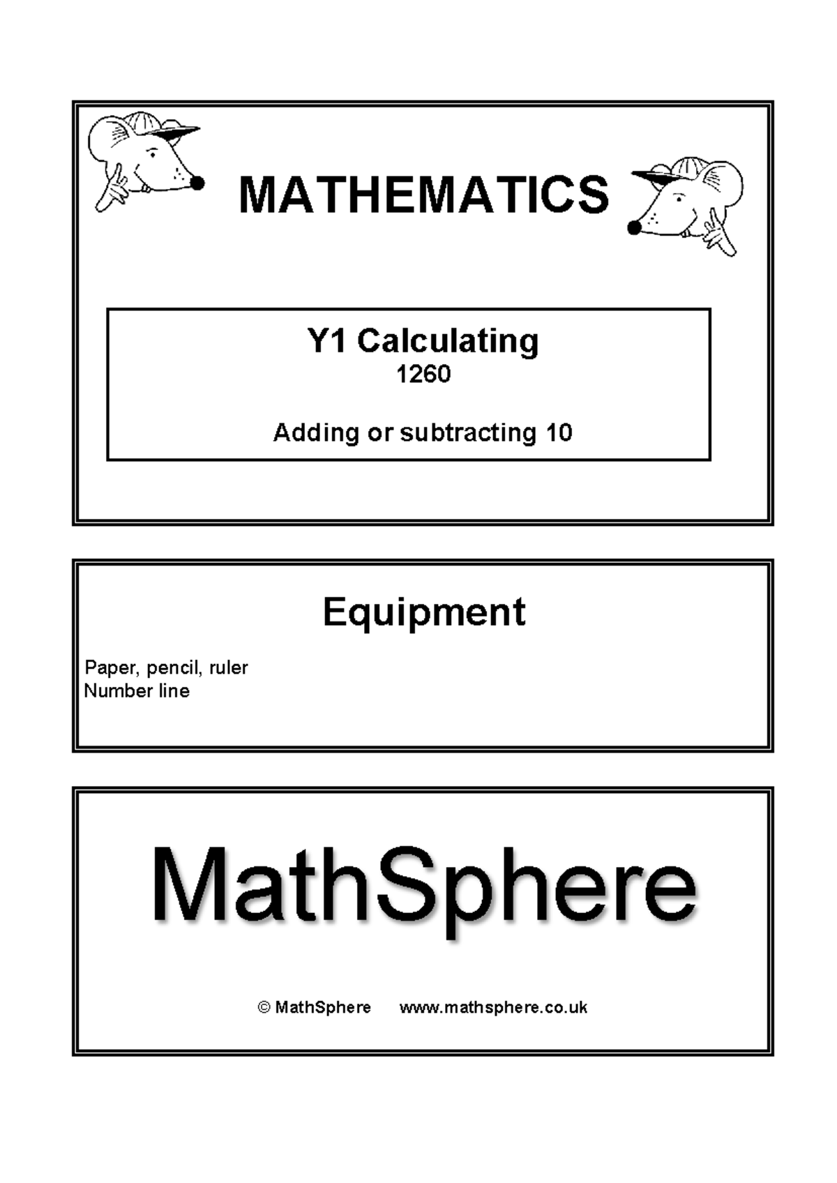 MATHEMATICS Y1 Final Exam: Adding and Subtracting Ten Concepts - Studocu