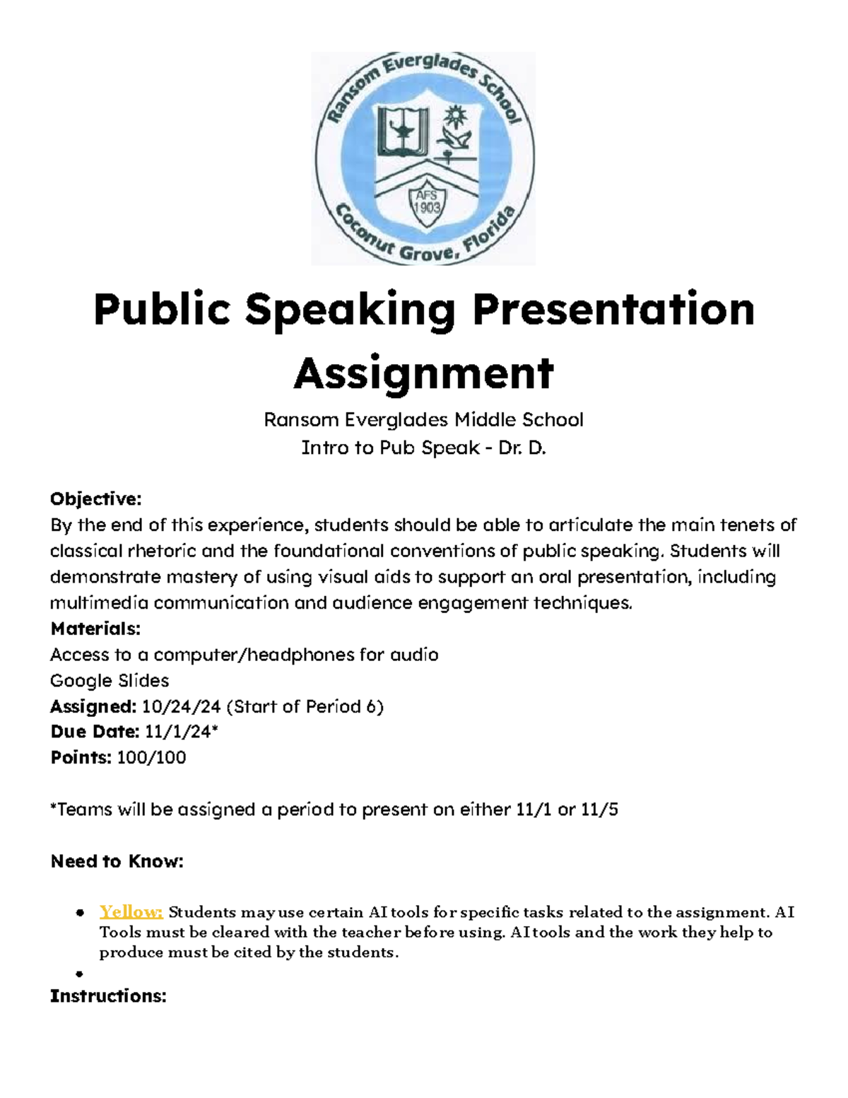 Public Speaking Presentation Assignment - Public Speaking Presentation ...