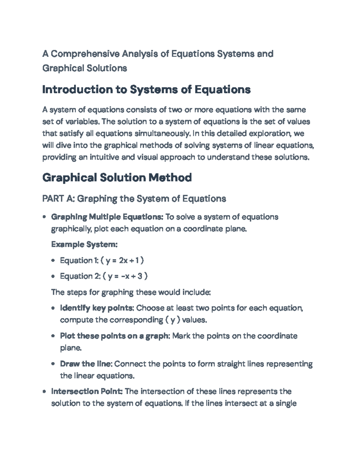 Graphical Solutions to Systems of Equations: A Comprehensive Guide - A ...