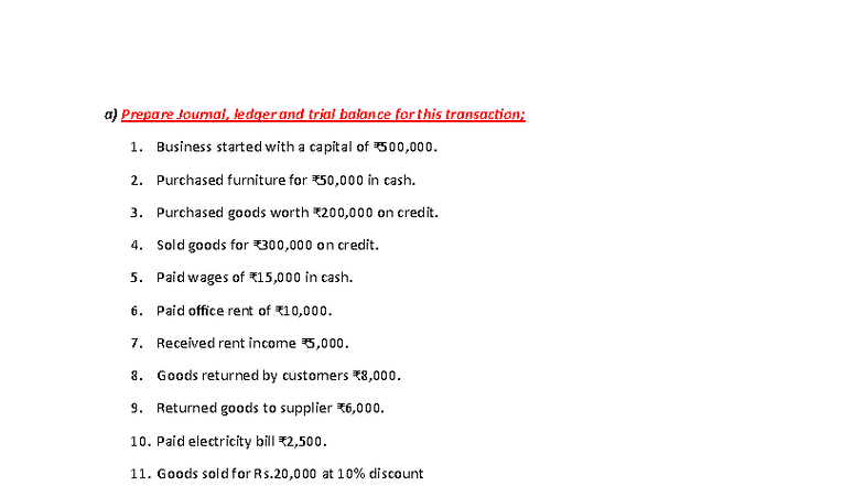FA 2 - Journal, Ledger & Trial Balance Preparation Guide - Studocu