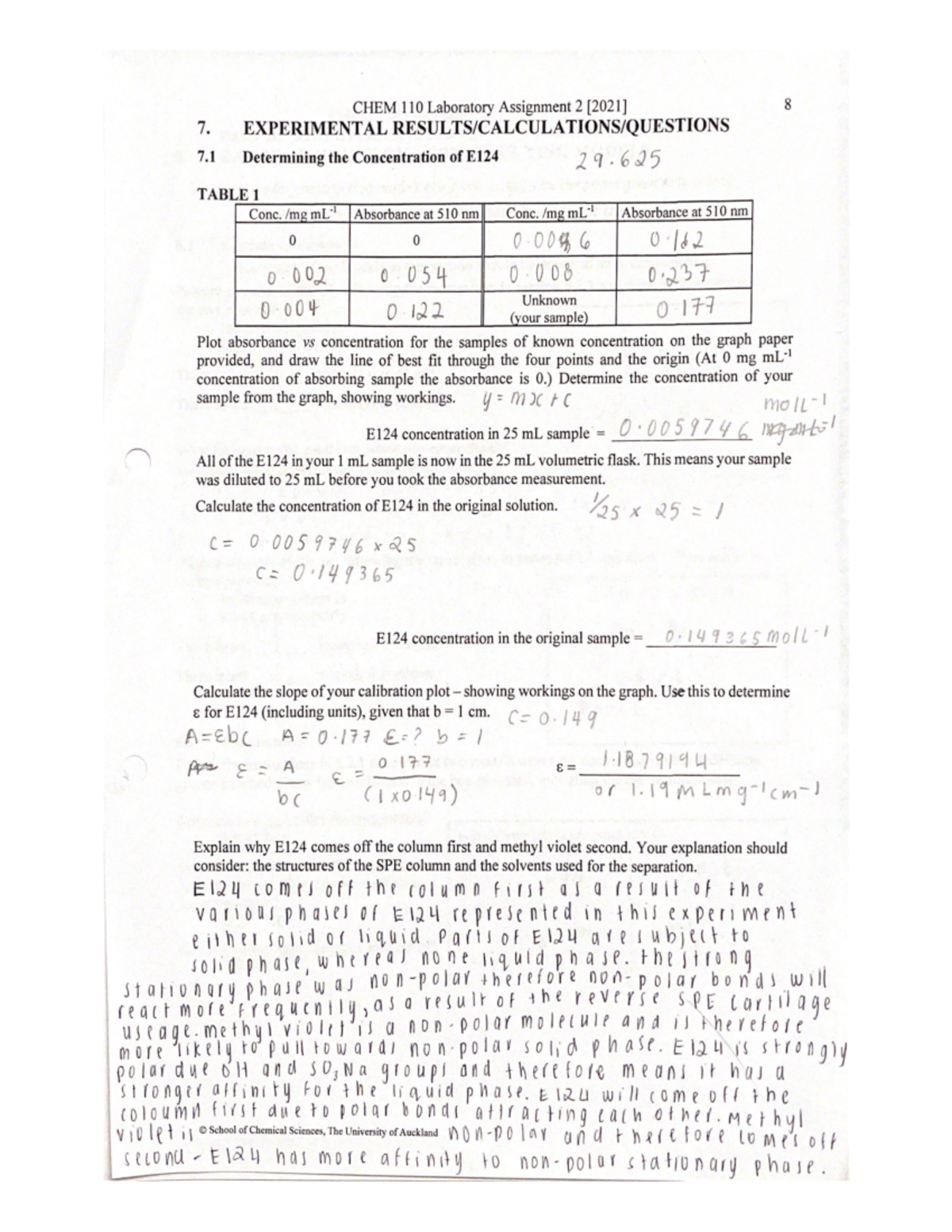Lab 2 Results and Analysis - CHEM110 - Studocu