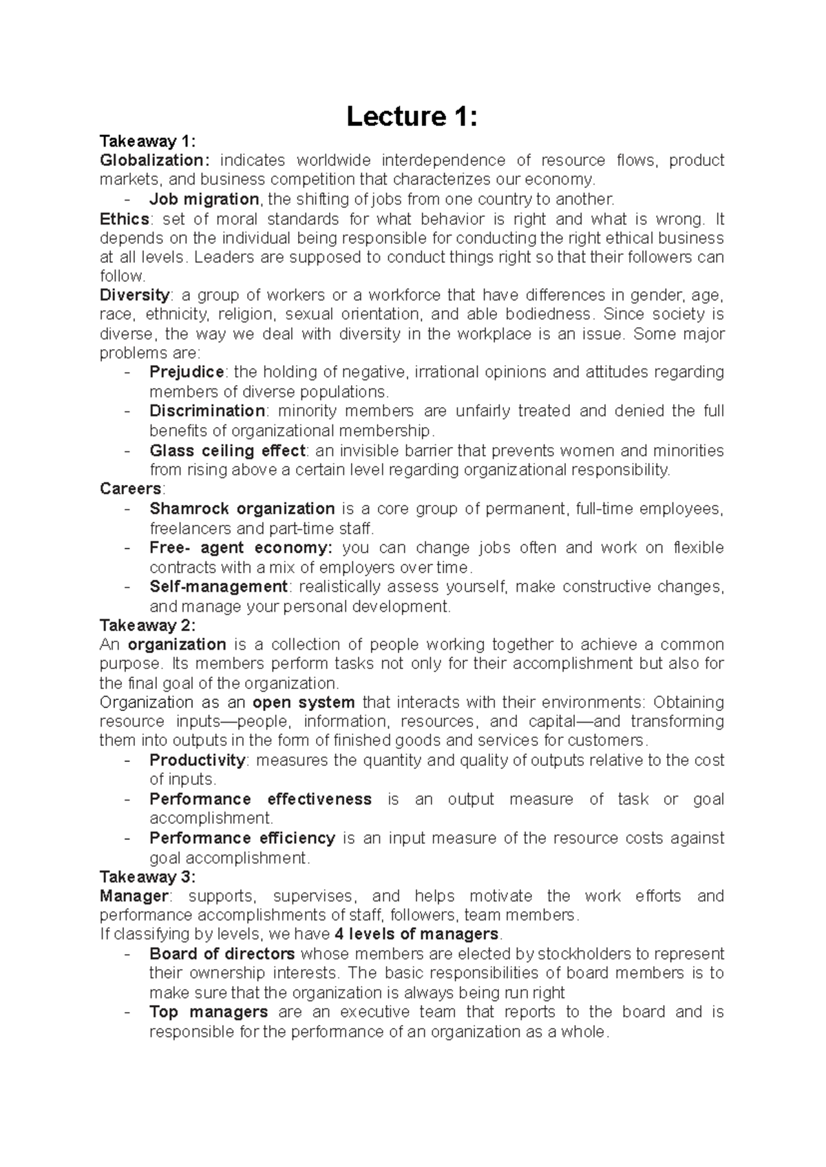 POM 101: Lecture Notes on Management Concepts and Theories - Studocu