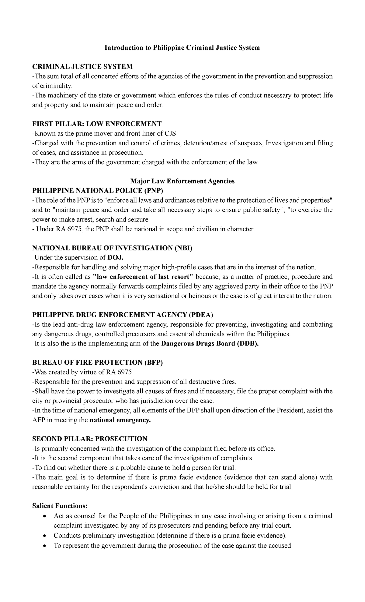 Philippine Criminal Justice System Overview: Key Pillars and Agencies ...