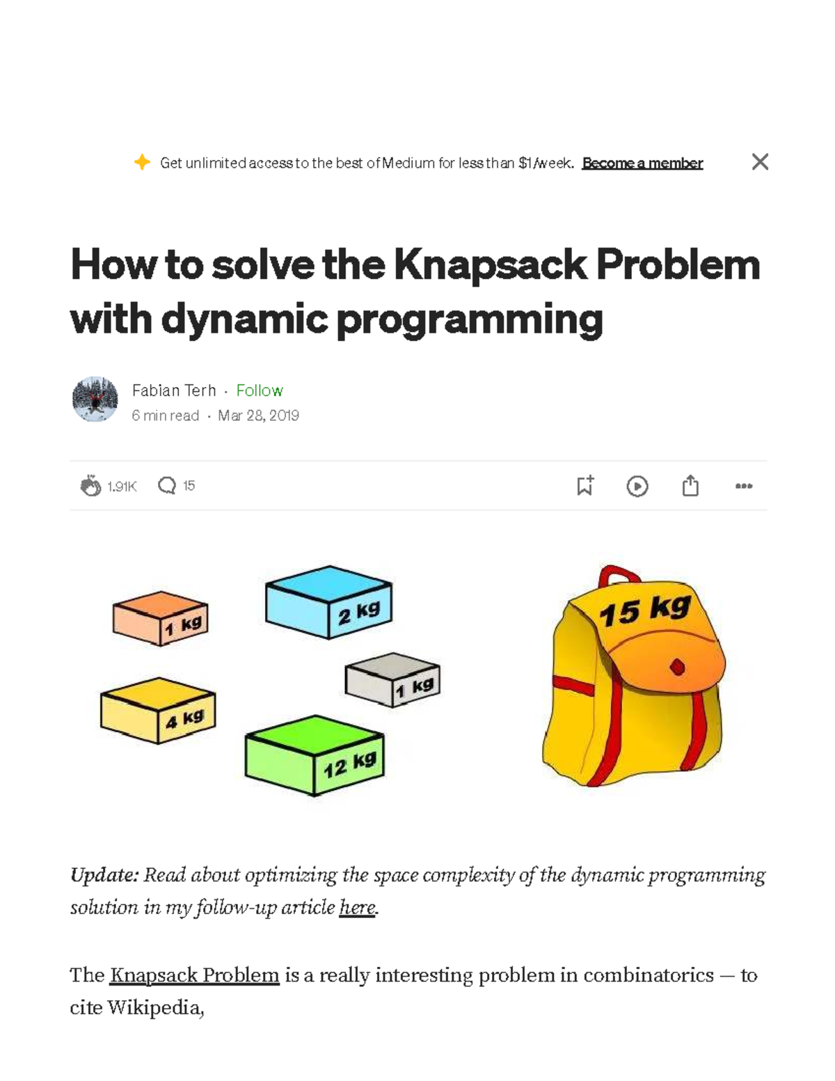 Mod 4 - Notes on Solving the Knapsack Problem with Dynamic Programming ...