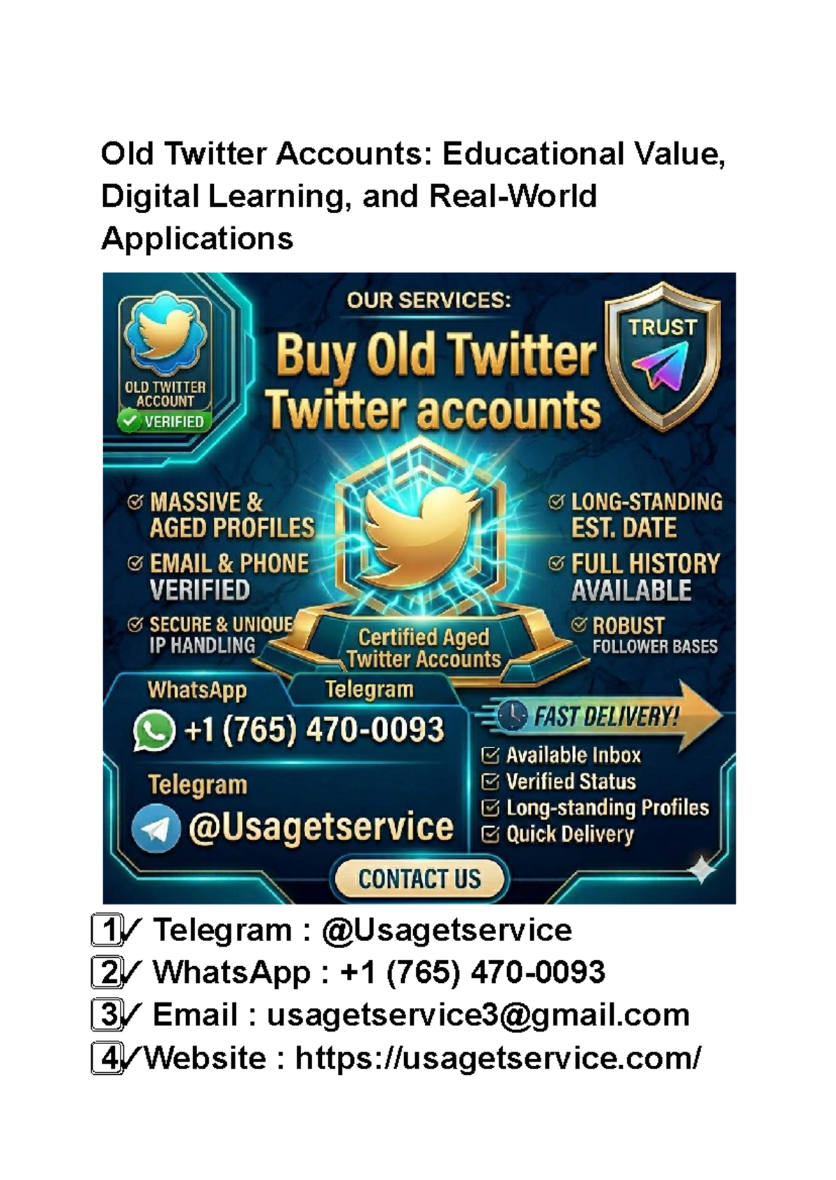 Old Twitter Accounts: Educational Insights & Digital Learning ...
