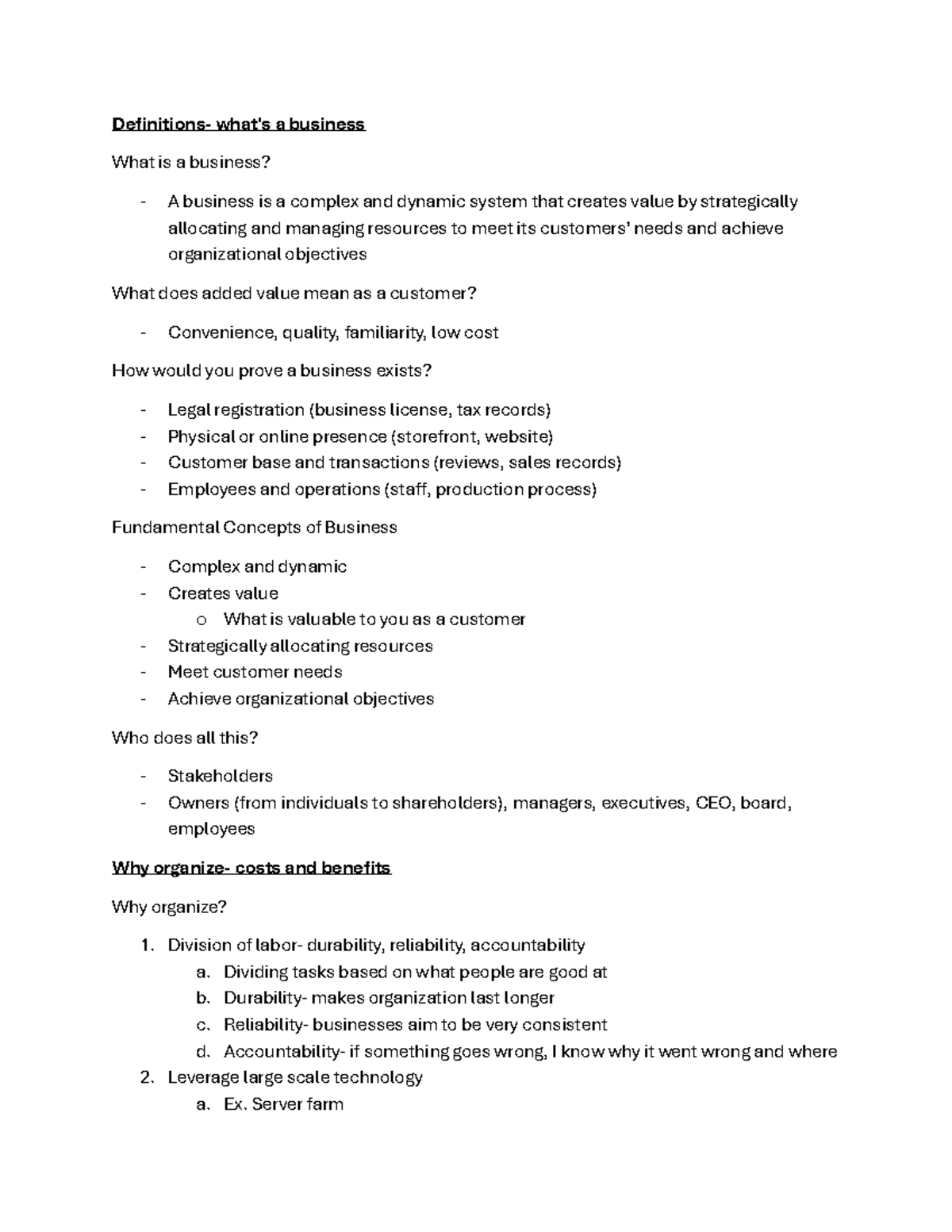 COMM Exam 1 Study Guide: Key Concepts in Business Systems and Ethics ...