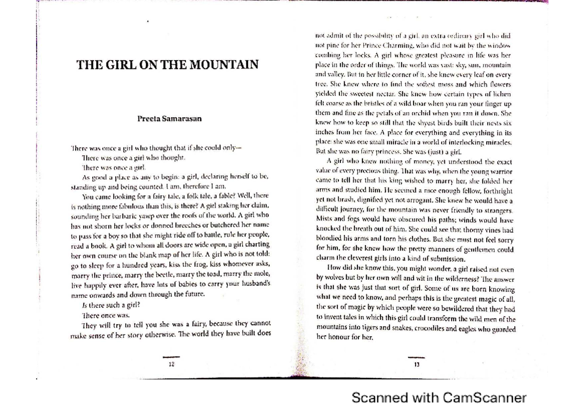 The Girl on the Mountain: A Tale of Courage and Magic - Studocu