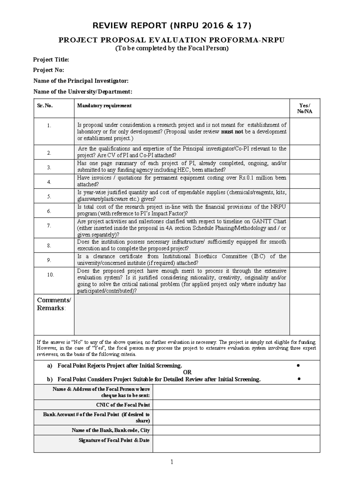 Review Report (NRPU 2016 and 2017 ) - REVIEW REPORT (NRPU 2016 & 17 ...