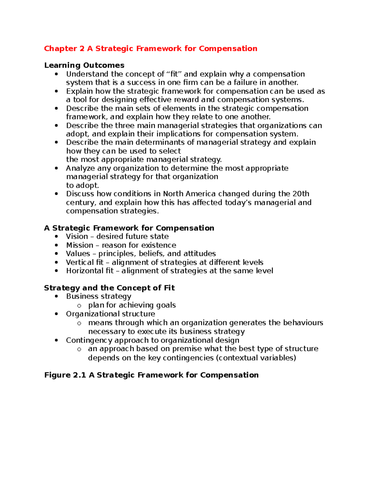 Chapter 2 A Strategic Framework for Compensation - Chapter 2 A ...