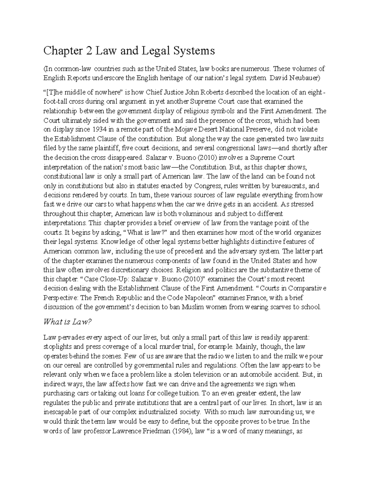 Chapter 2: Law and Legal Systems - A Comparative Analysis (POL 101 ...