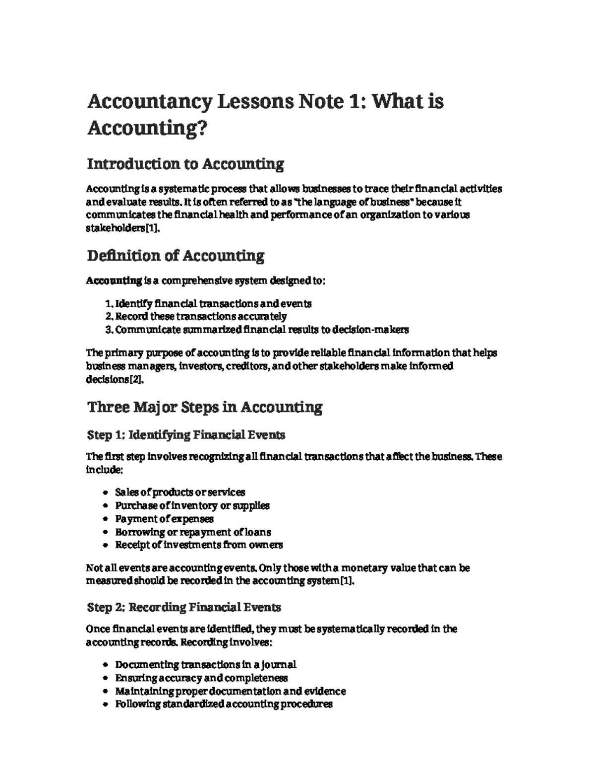 Accountancy 101: Intro to Accounting Concepts and Functions - Studocu