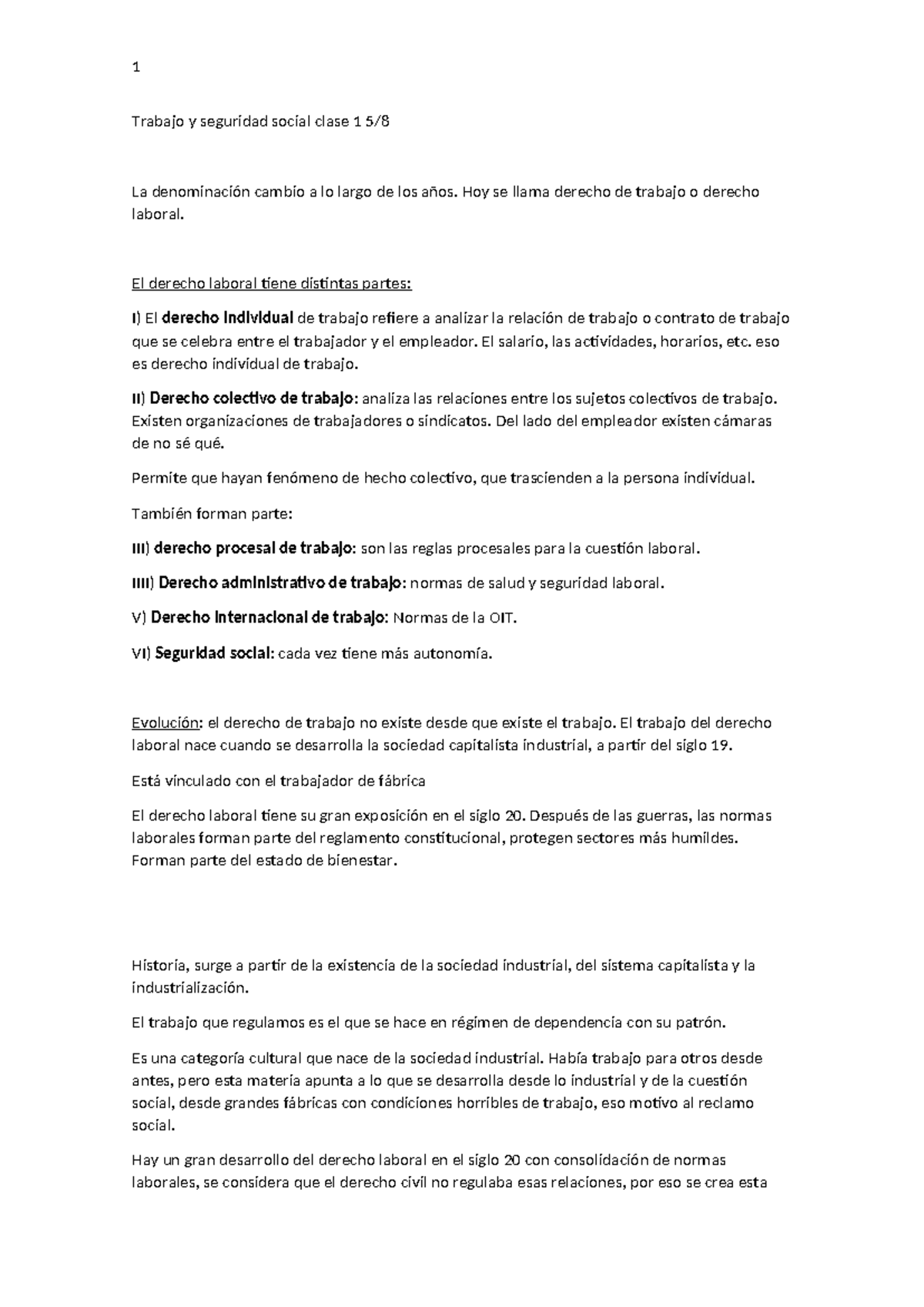 Trabajo y Seguridad Social: Clase 1 - Evolución del Derecho Laboral ...