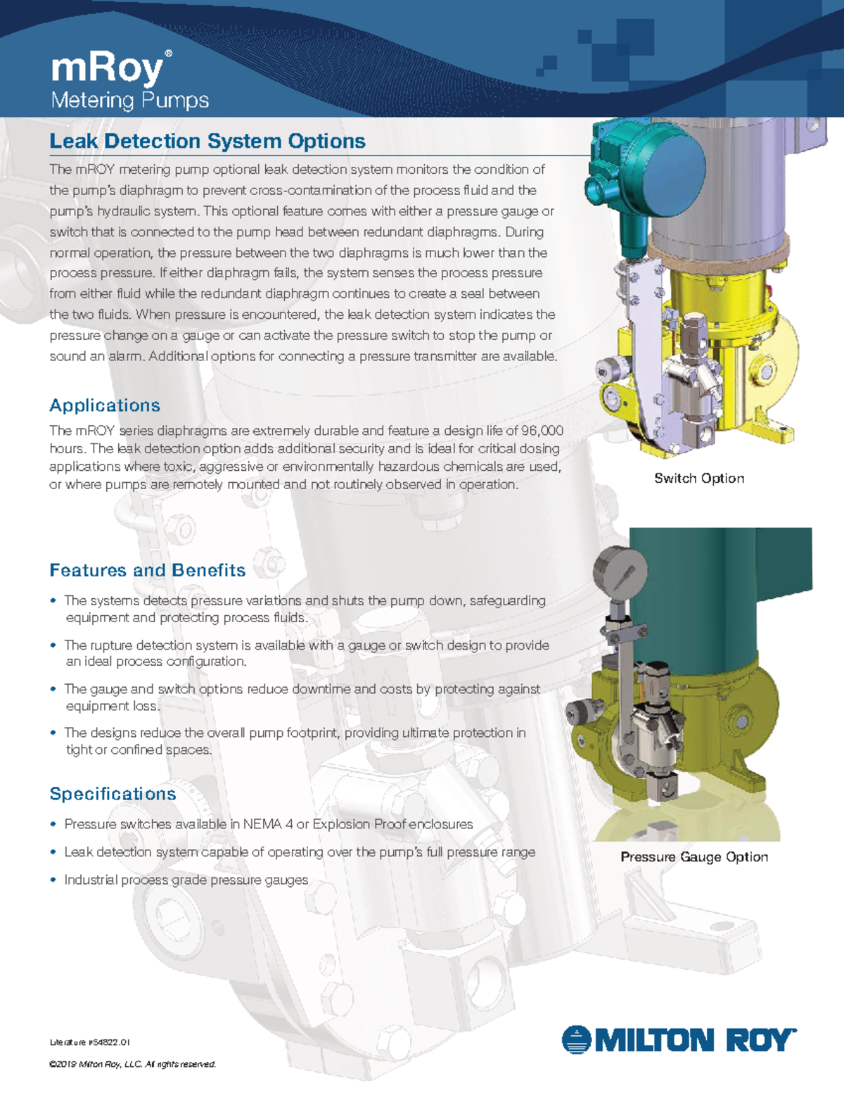 MROY Metering Pumps Leak Detection System Options Data Sheet Final ...