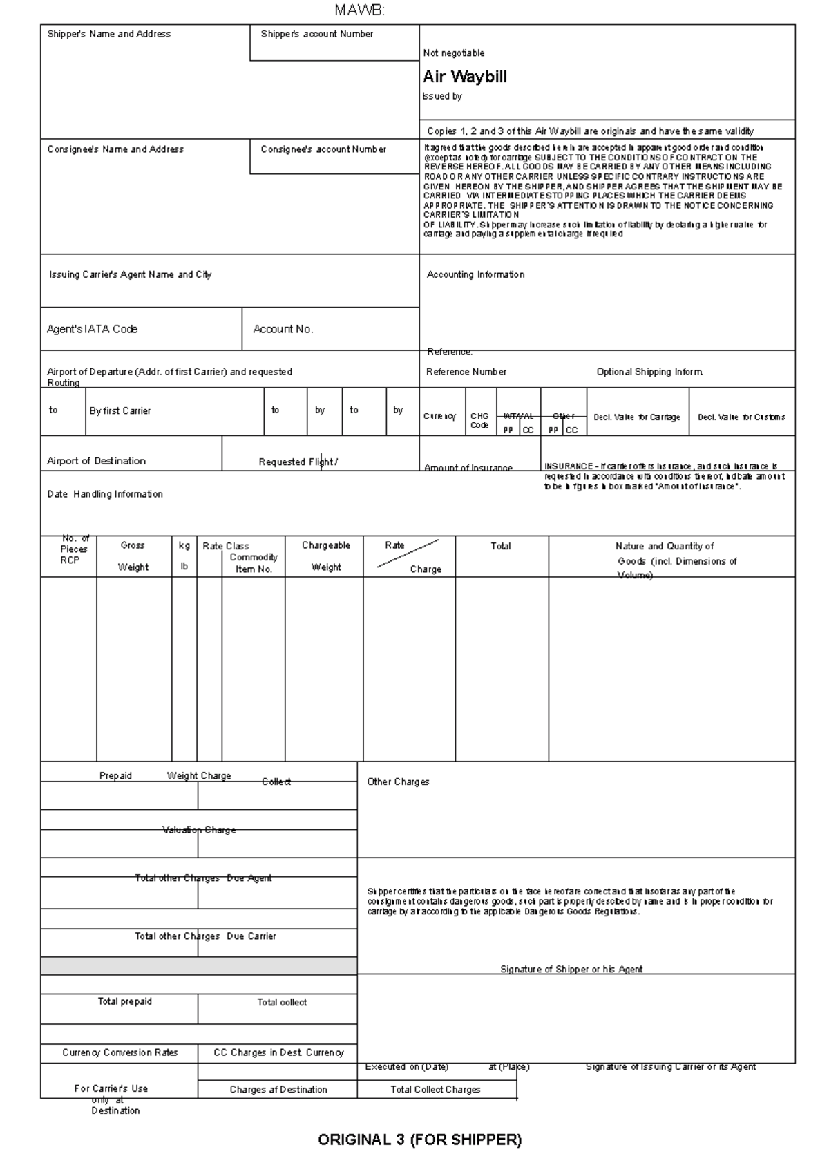 HAWB Form: Essential Components for Supply Chain Management - Studocu