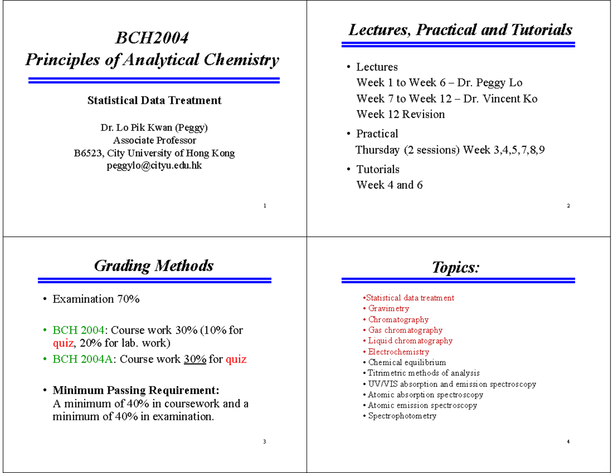 Lecture+1-Introduction And Data Analysis - 1 BCH Principles of ...