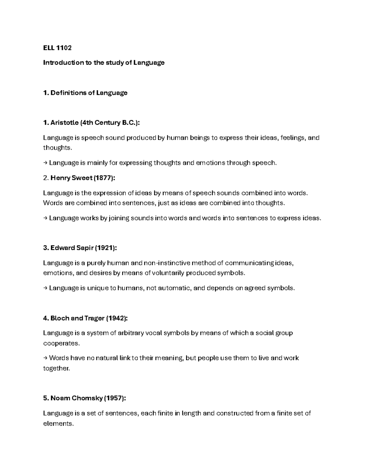 ELL 1102 Final Exam: Key Definitions and Functions of Language - Studocu