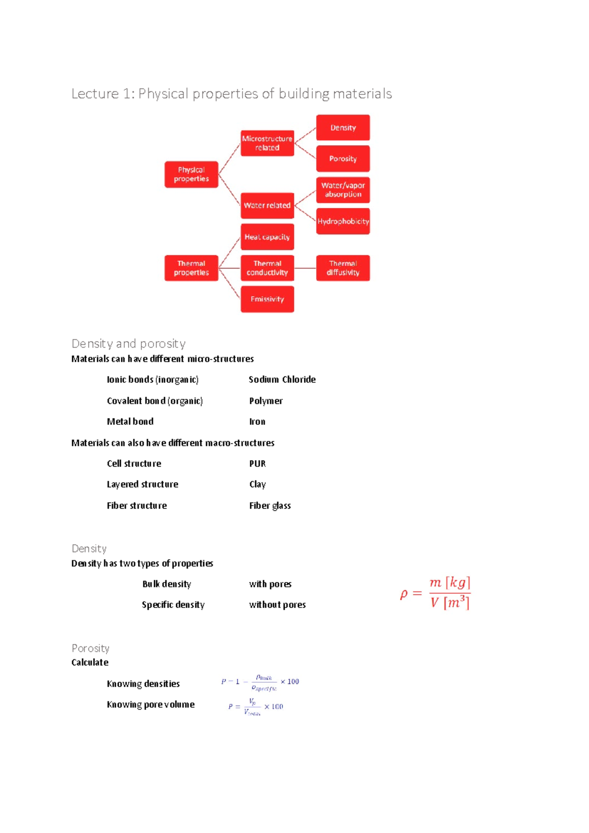 Lecture Notes on Materials in Building Construction (AR123) - Studeersnel