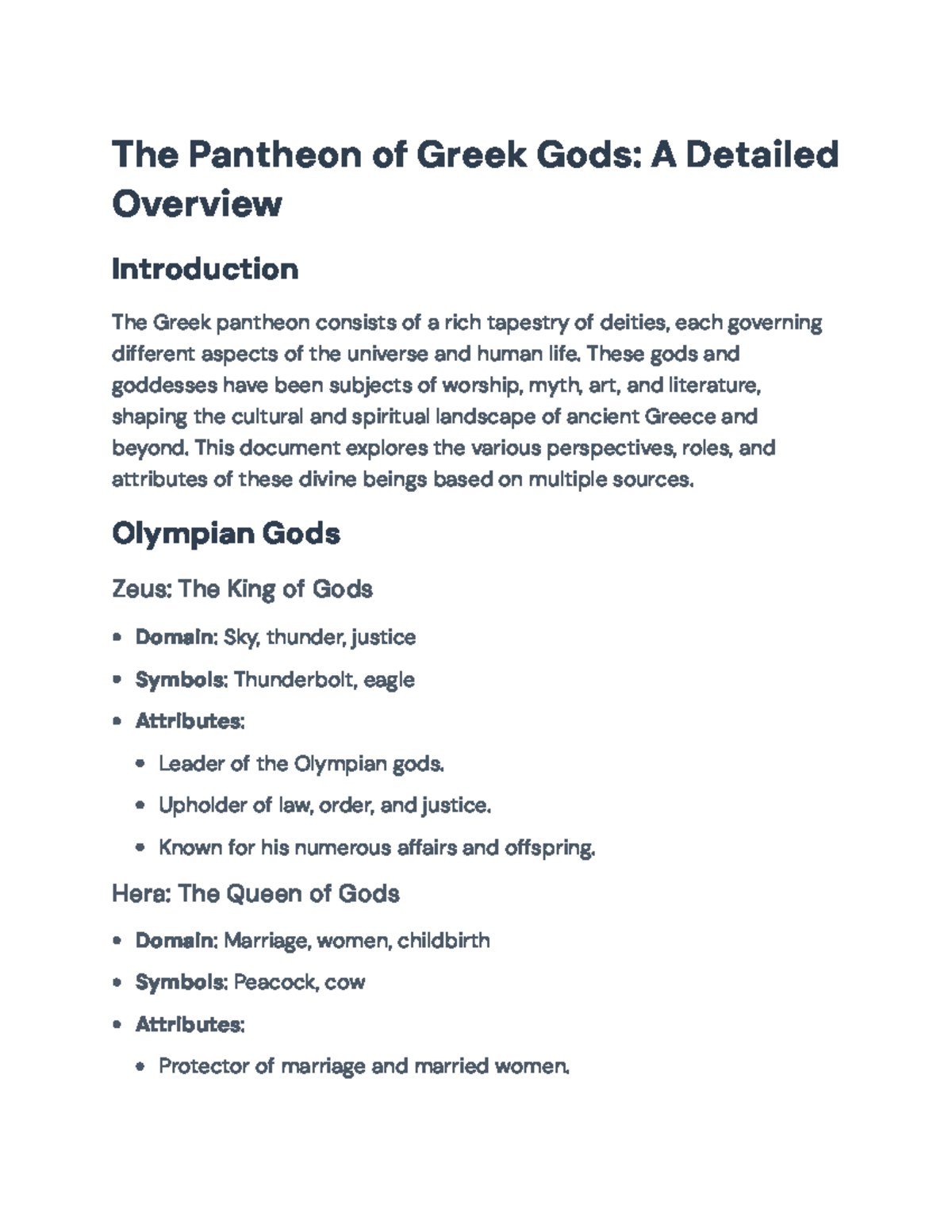 The Pantheon of Greek Gods: Roles, Attributes, and Insights - The ...