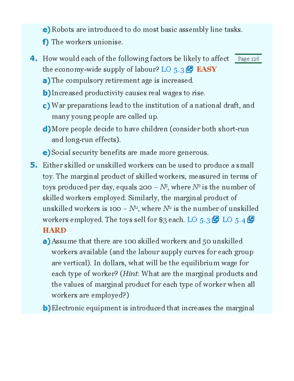 Labour Supply Factors Analysis: LO 5.3 & LO 5.4 Insights - Studocu