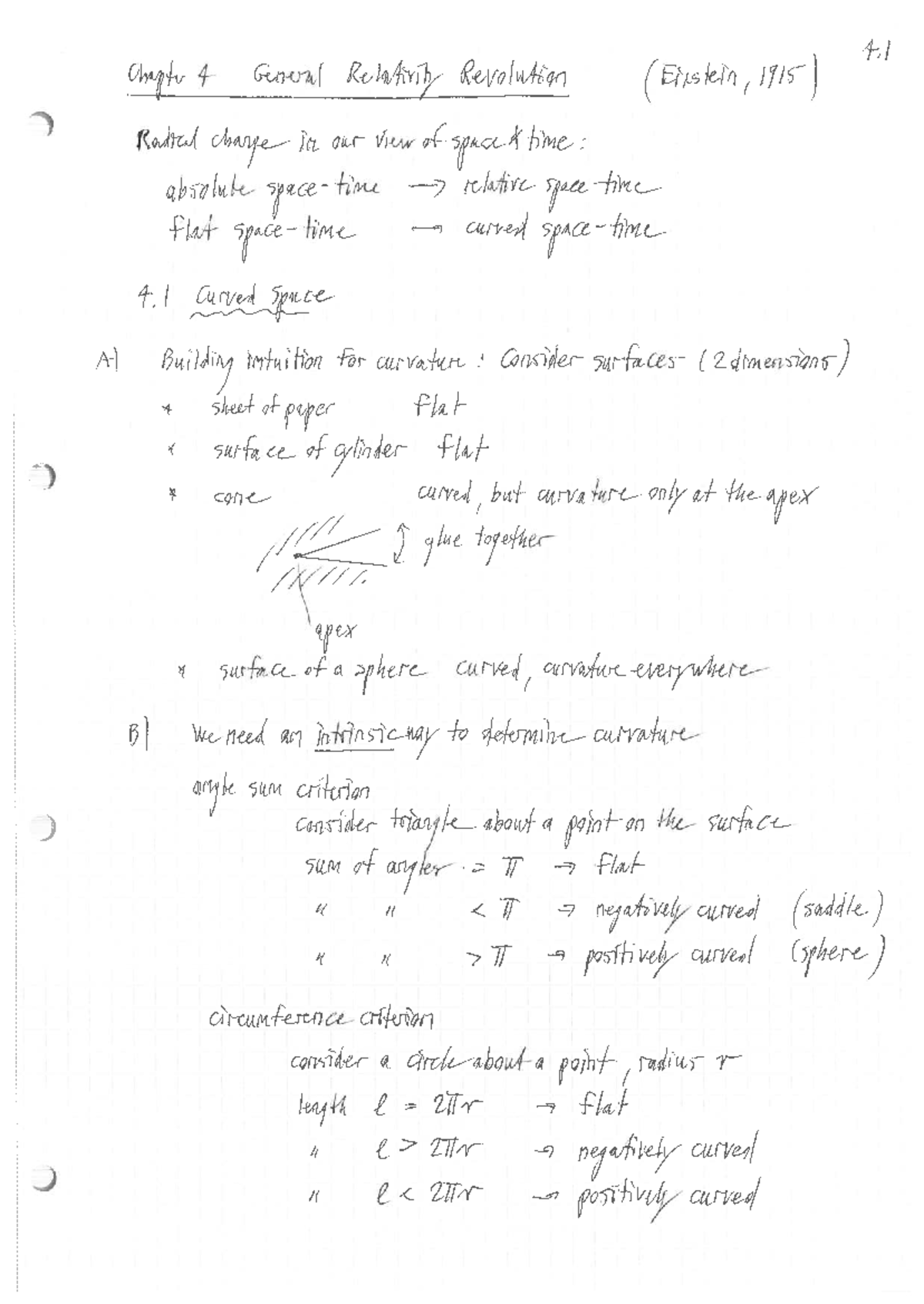 PH180-Ch4-2025 - Lecture Notes on General Relativity and Curvature ...