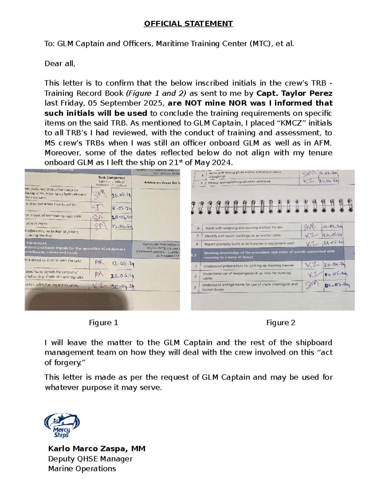 Official Statement: Clarification on TRB Initials Discrepancy - Studocu