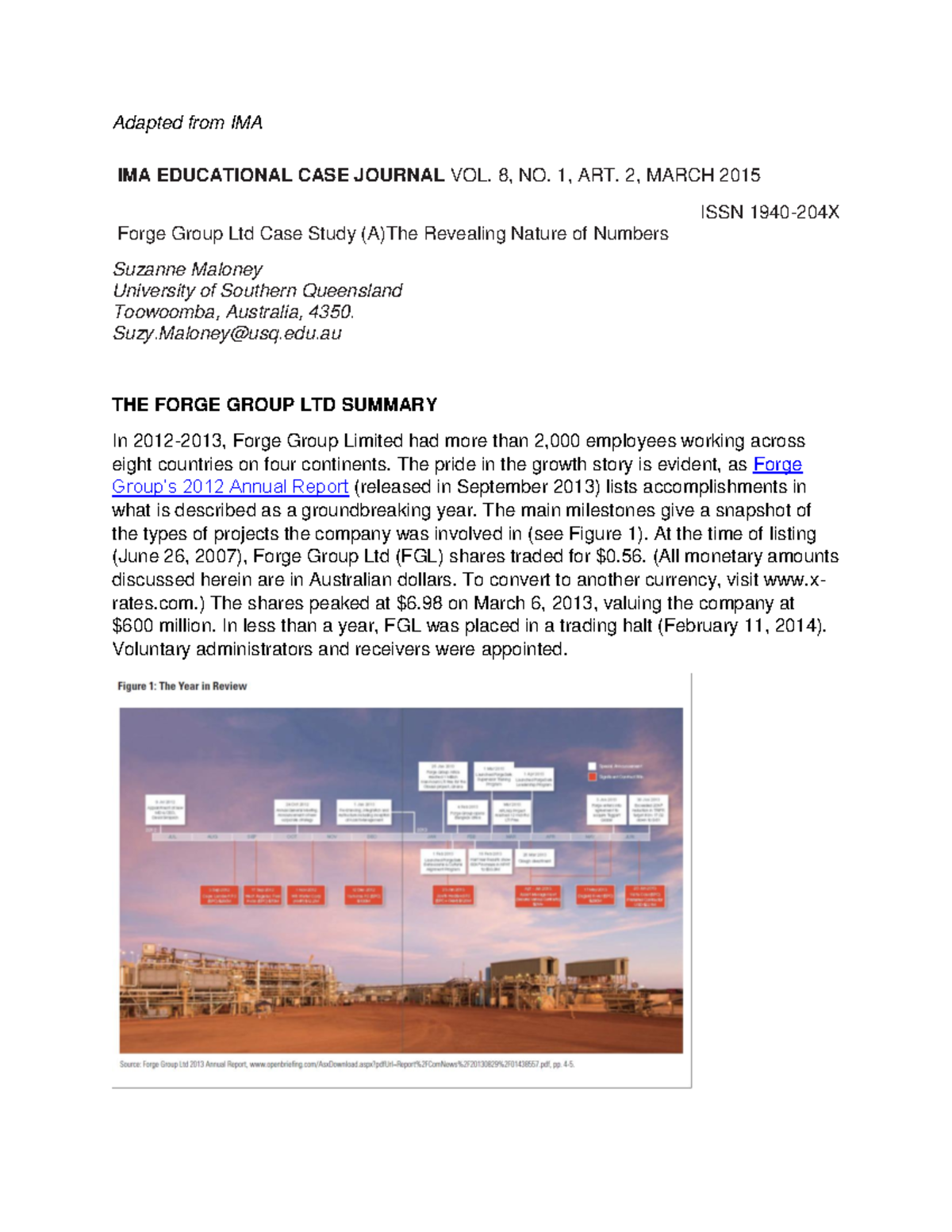 Forge Group Ltd Case Study Part A - Financial Insights & Analysis - Studocu
